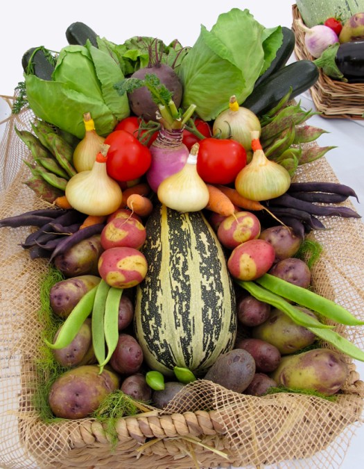 Prize winning basket of vegetables