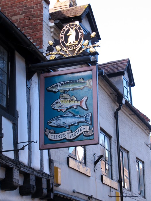 Three fishes pub sign