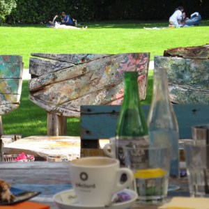 Cafe chairs with beautiful distressed texture