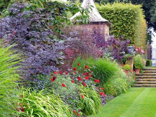 Red border at Hidcote Gardens - left