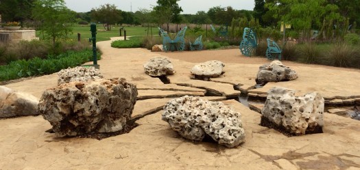 Holey rock in the children's garden