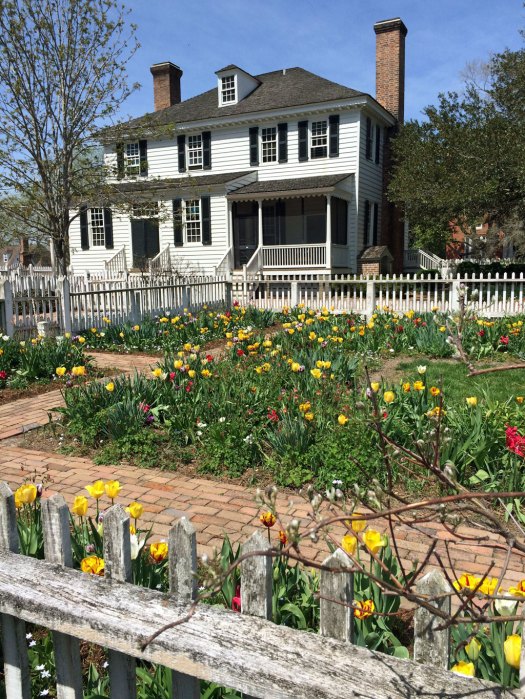 Fenced Colonial Williamsburg garden