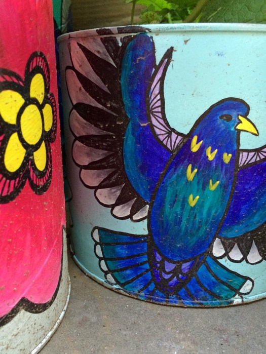 Bird and flower pots