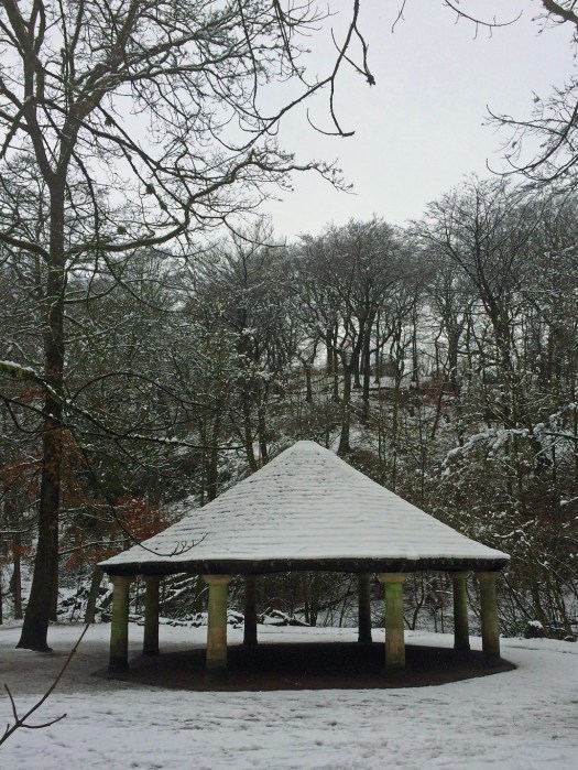 Sunnyhurst Wood bandstand in the snow