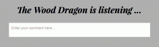 The Wood Dragon: Comments Form Microcopy