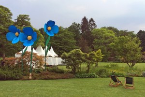 Fabric poppies at Harlow Carr