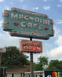 Neon sign at Magnolia Cafe