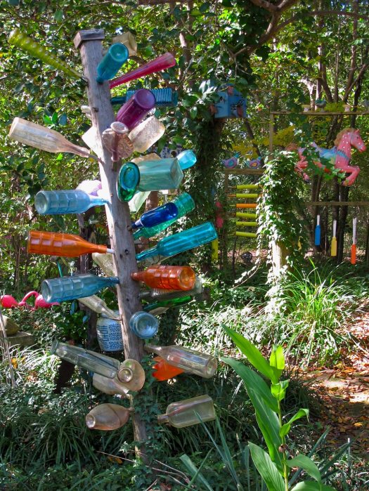 Bottle tree with fairground horse