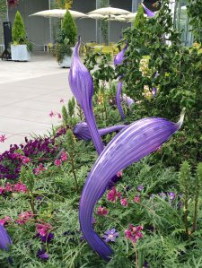 Lavender Chihuly Art Glass Underplanting