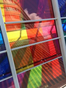 Colourful bus shelter