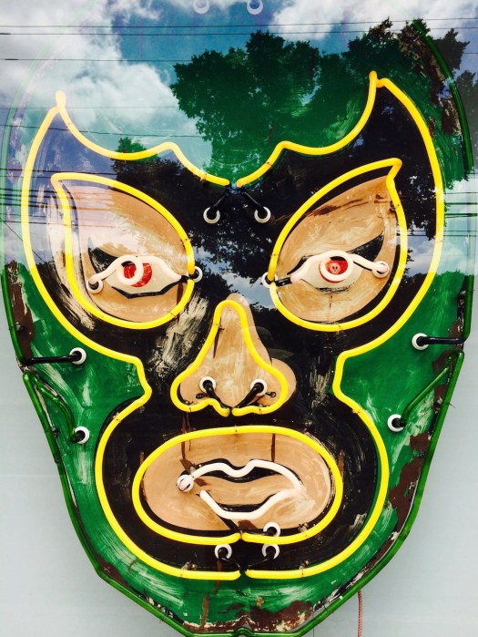 Neon green luchador mask