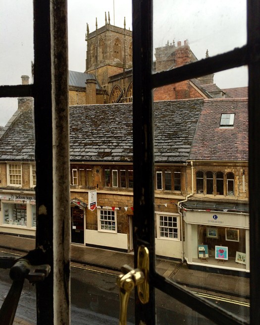View of Sherborne from hotel window