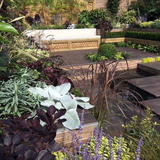 Not Too Shabby Chic Garden had chocolate coloured plants and flooring