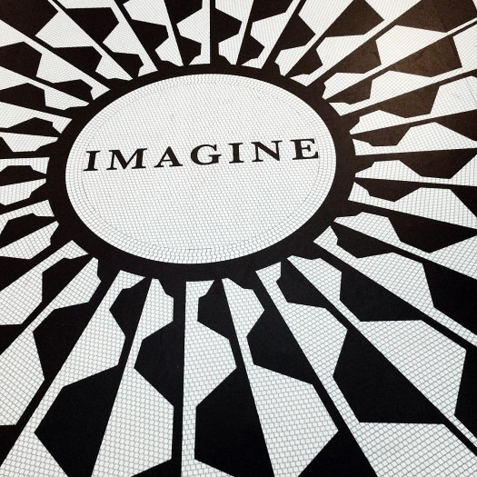 Mosaic with the word 'Imagine'