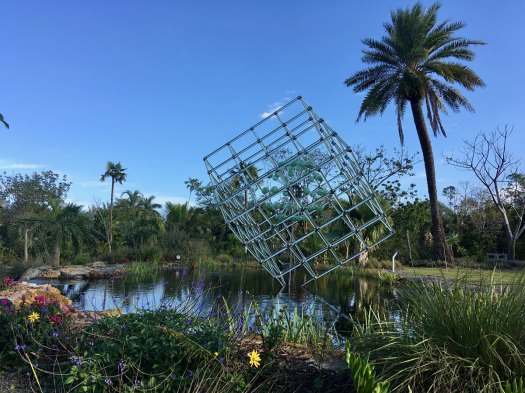 Large glass cube by Fräbel at Naples Botanical Garden