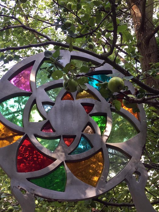 Stained glass sculpture