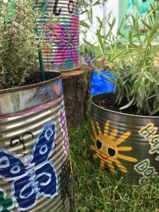 Butterfly, sun and flower flower planter designs