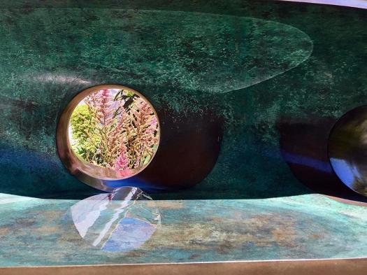 View through hole in River Form by Barbara Hepworth