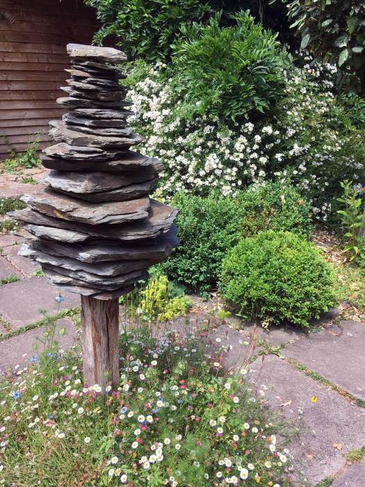 Slate piled up to make a sculpture