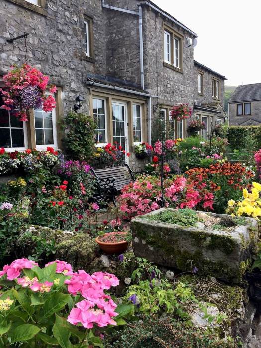 Colourful cottage garden, packed with flowers
