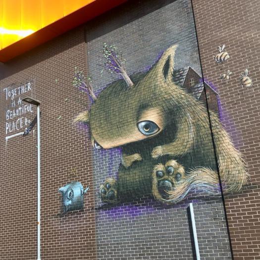 Creature with big eyes and tree antennae by Hayley Welsh