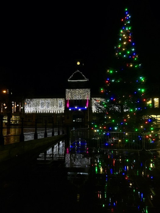 Darwen Christmas tree during lockdown, November 2020