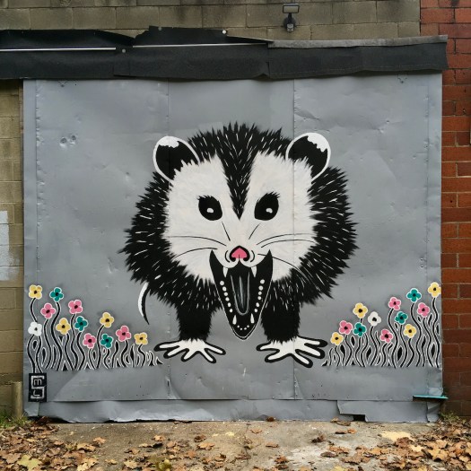 Artwork of possum and flowers in Jackson MS
