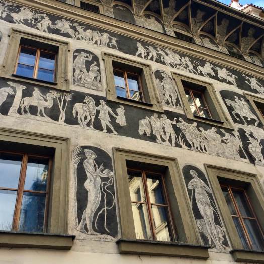 Sgraffito of biblical and mythological scenes, Prague