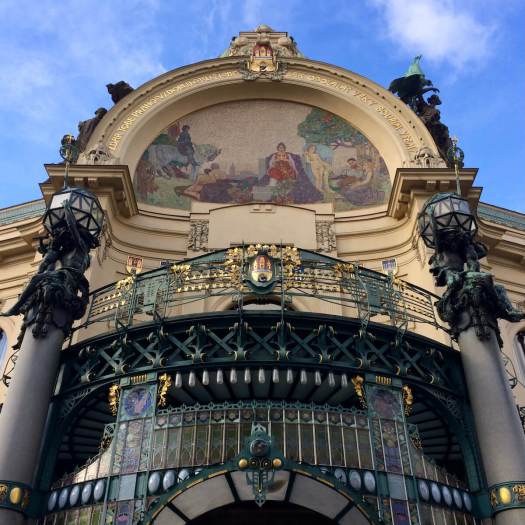 Art Nouveau entrance to Smetana Hall, Prague