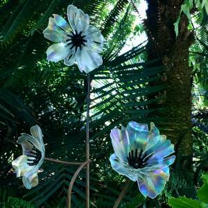 Glass shaped like poppies