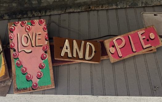 Love and Pie painted signs