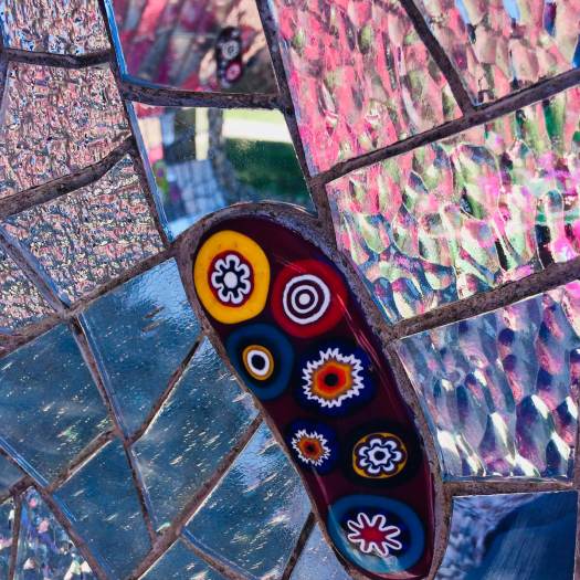 Coloured glass and mirror mosaic