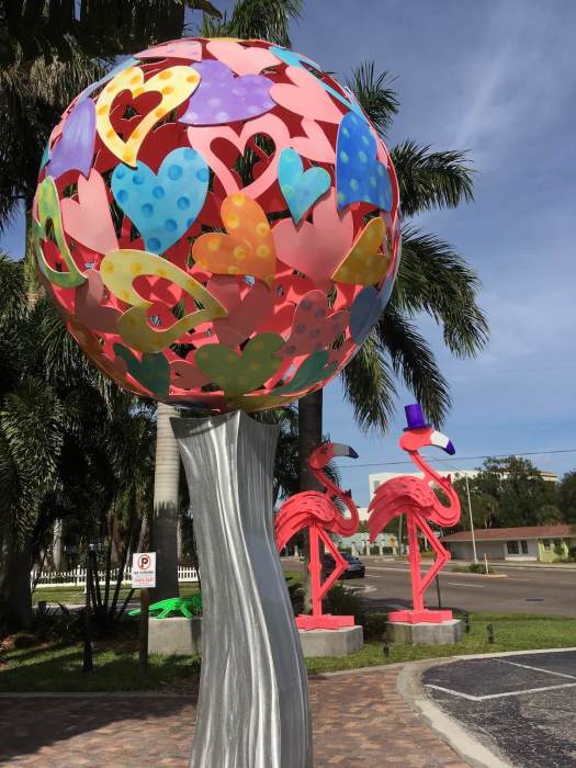 Hearts and flamingos, Museum of Art and Whimsy, Sarasota