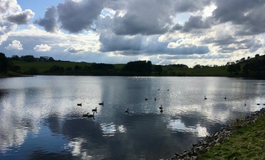Earnsdale Reservoir, Darwen, with clouds at dusk