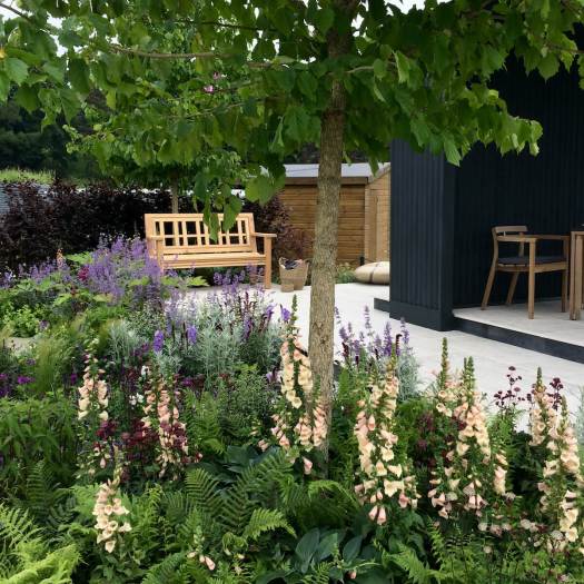 Square design garden bench, CCLA Family Garden at Chatsworth