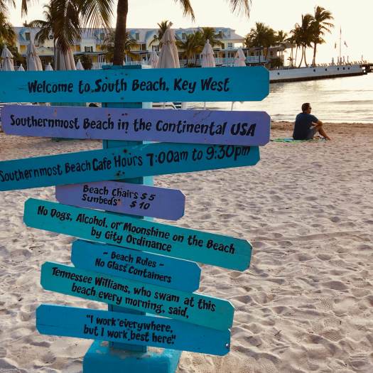 Key West beach sign
