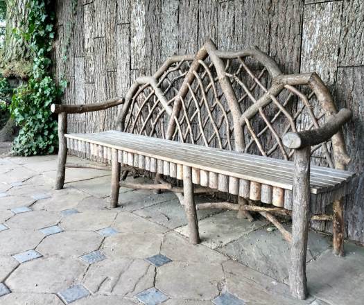Rustic garden bench at Dunham Massey