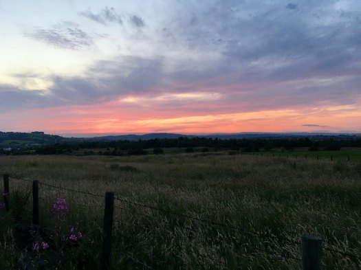 Sunset over field, Darwen