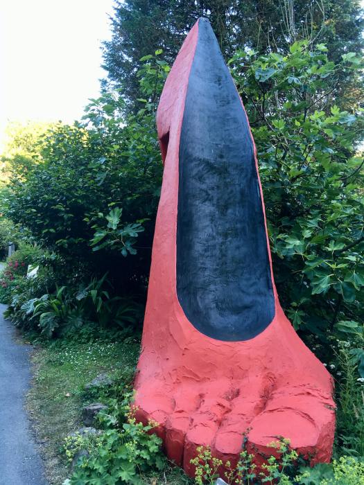 Red shoe at Broomhill Art Hotel