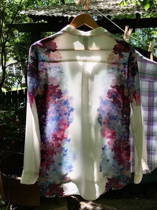 Blouse on a sunny clothes line