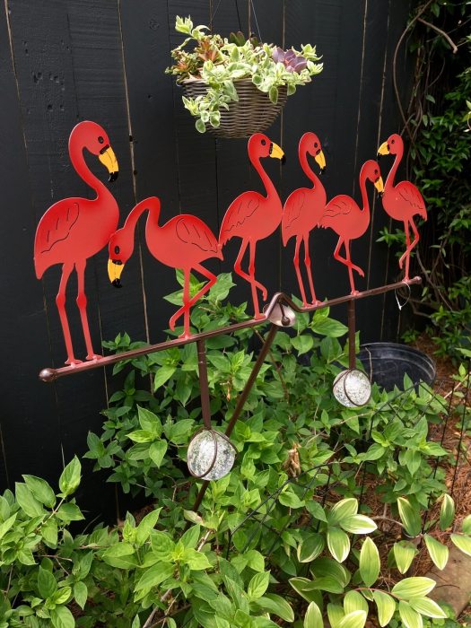 Flamingo garden art