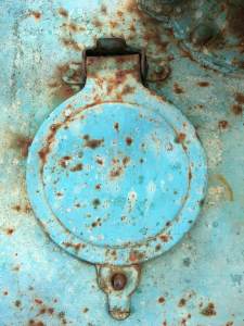 Turquoise metal, rusted