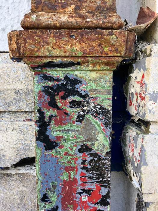 Drainpipe with layers of paint