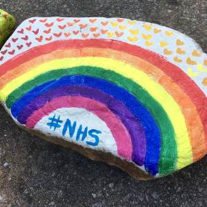 NHS rainbow with hearts