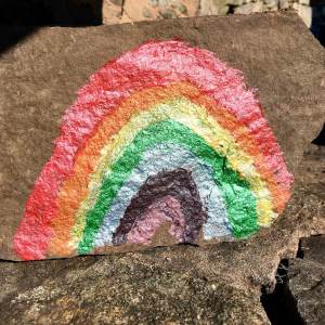 Rainbow painted on stone