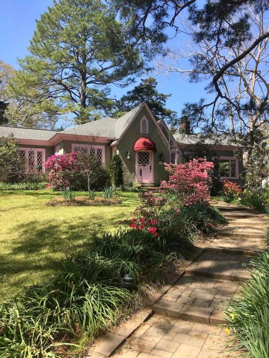 House with pink door and windows