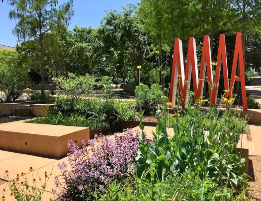 Mississippi Museum of Art sign in the native plants garden
