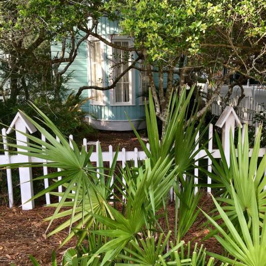 White picket fence with scalloped design