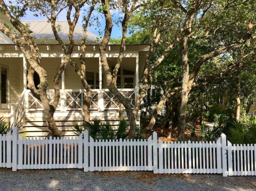 Split rail fence panels on a slope
