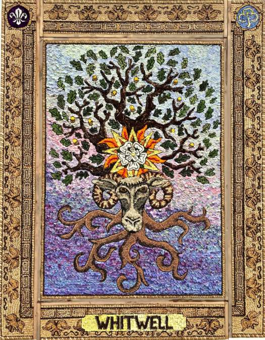 Whitwell well dressing showing tree and a ram's head